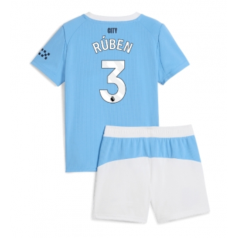 Billige Fotballdrakt Manchester City Ruben Dias #3 Replika Hjemmedraktsett Barn 2025-26 Kortermet (med bukser)